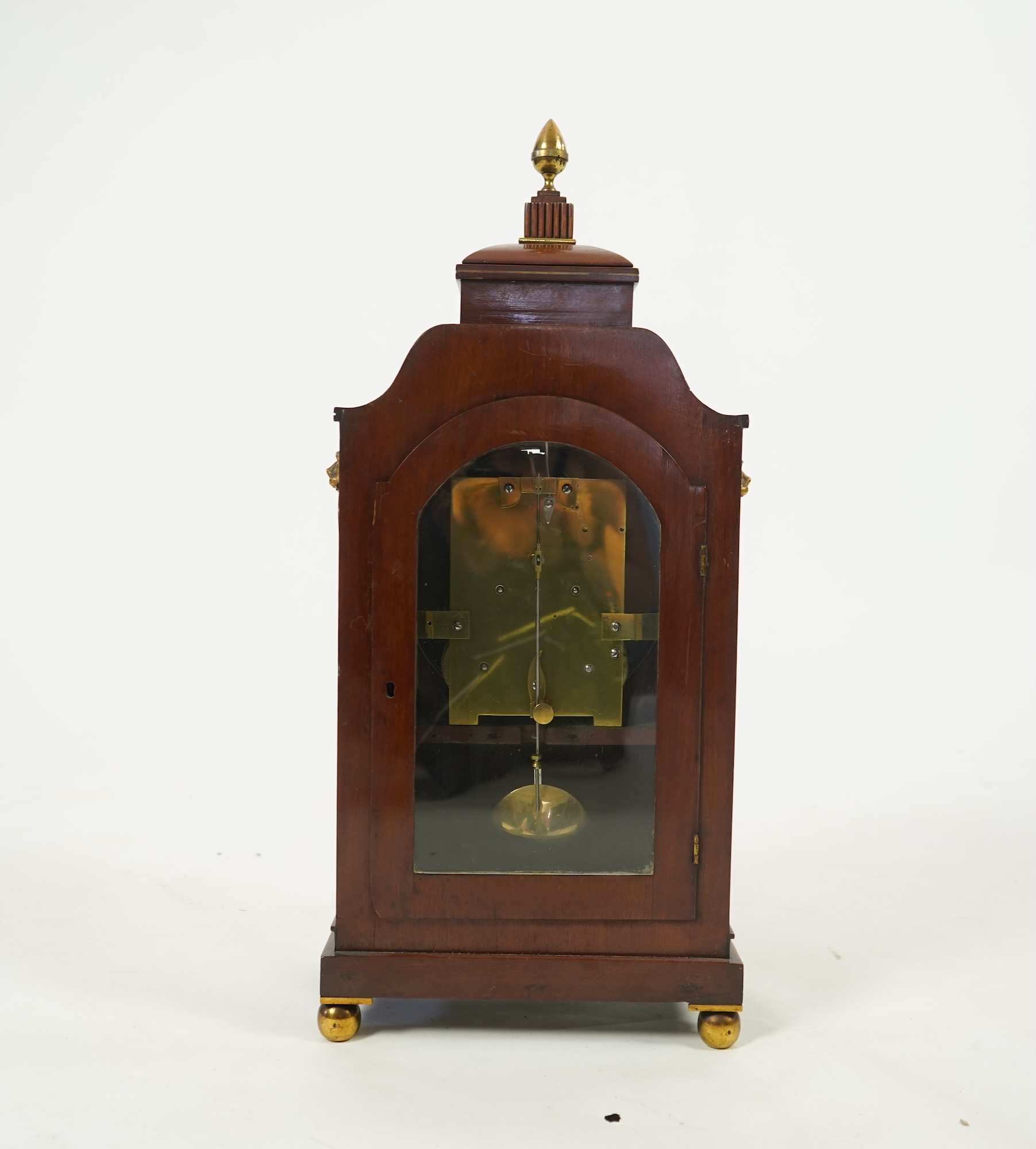 A Regency mahogany and cut brass inlaid bracket clock